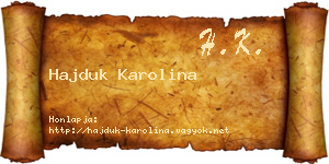 Hajduk Karolina névjegykártya